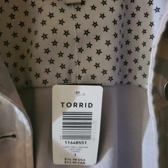 Torrid Pink/Grey Camo Twill Anorak Jacket (NWT) - Picture 2 of 4